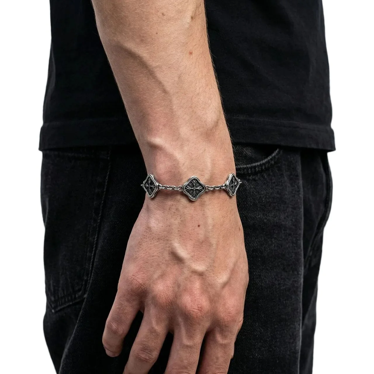 EMBERLOCK Oxidized Aesthetic Bracelet – 925 Sterling Silver - Image 3