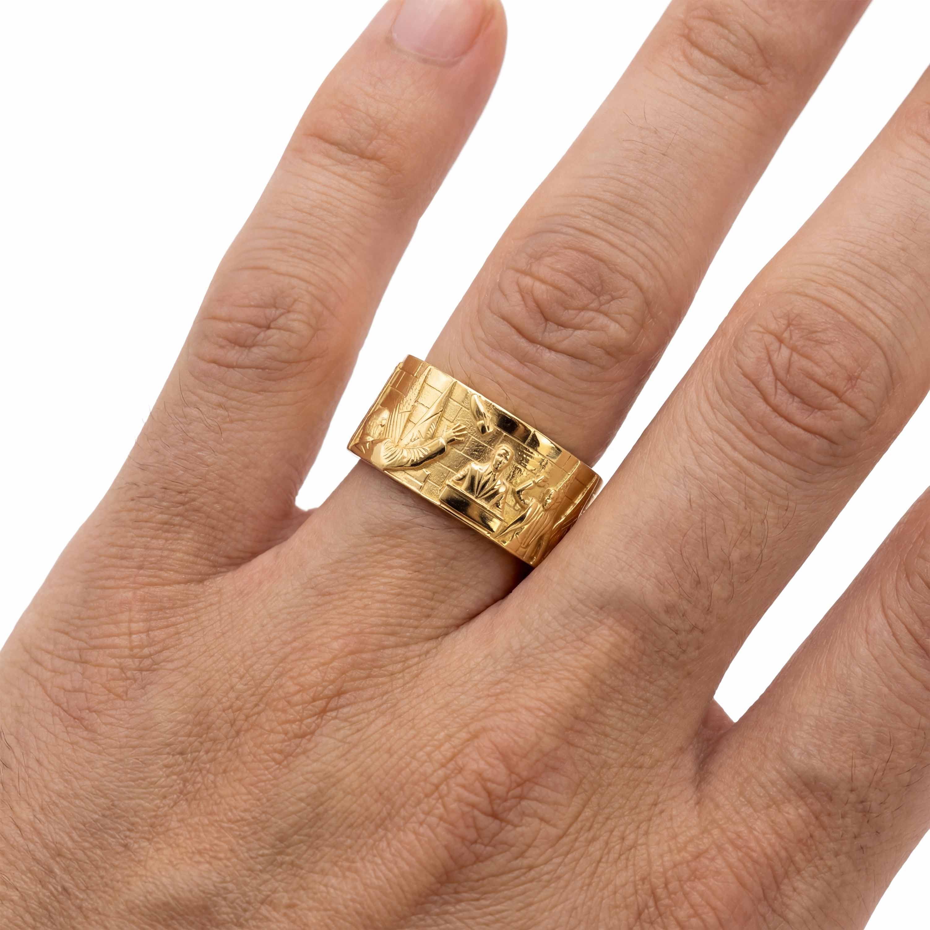 "Farewell Kiss" Ring - Half Width - 925. or Stainless steel GOLD PLATED - Image 3