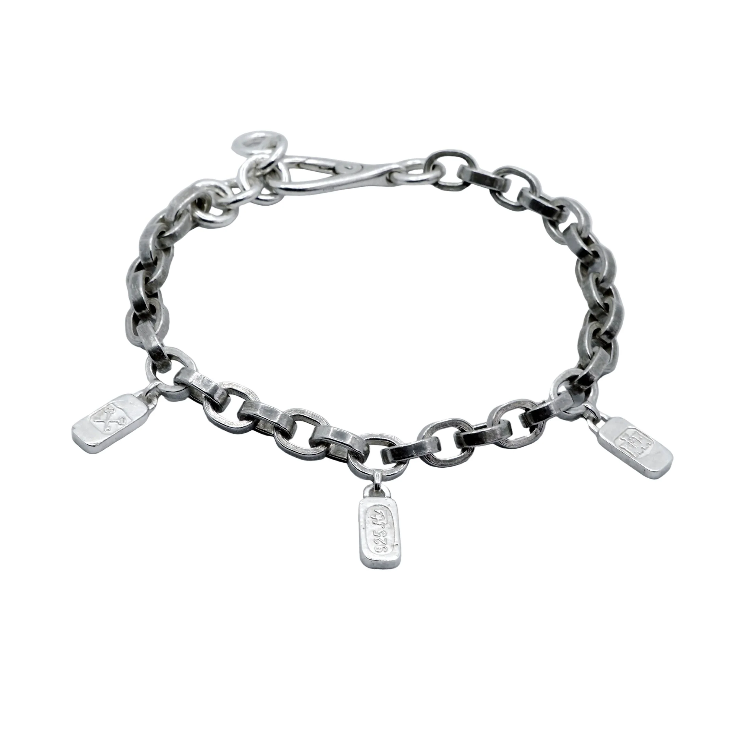 HALLMARK CHARM Bracelet – Matt 925 Sterling Silver - Image 3